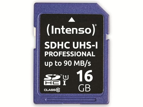 Intenso Professional SDHC UHS-I Class 10, U3, V30 16GB Speicherkarte (bis zu 100 MB/s) blau