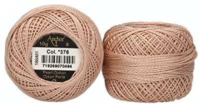 Anchor Stickgarn, 100 % bomull, taupe, tjocklek 8, 82 m