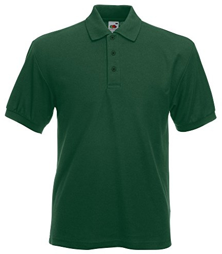 Fruit of the Loom Mens 65/35 Pique Short Sleeve Polo Shirt (M) (Bottle Green)