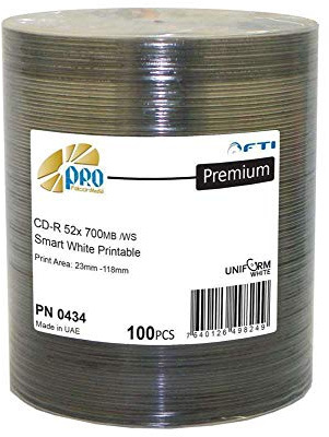 Super Blank CDs - CD-R Falcon Smart White Inkjet Hub Printable 52x 700MB 80min 100 Disc Pack