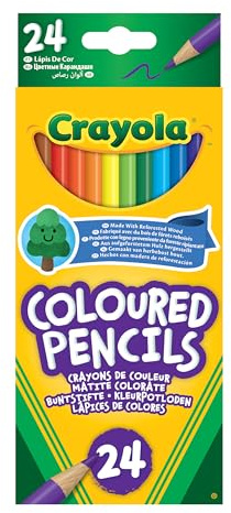 CRAYOLA - Crayons de couleur, 24 couleurs assorties, prétaillés, pour l'école et les loisirs, 3624