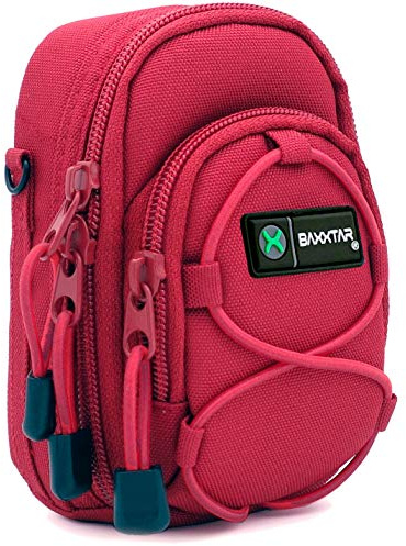 Baxxtar V3 Kompaktkameratasche rot - Coolpix S33 W100 W150 W300 P310 - PowerShot G9 x Mark II SX620 SX710 SX720 - GR-III R-IIIx - DSC HX50 HX50V HX60 HX60V HX80 HX90 HX90V HX95 HX99 RX100 I II III