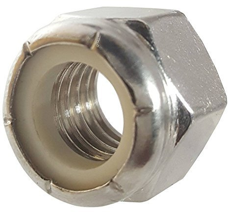 2-56 Nylon Insert Hex Lock Nuts, Stainless Steel 18-8, Plain Finish, Quantity 100 by Fastenere