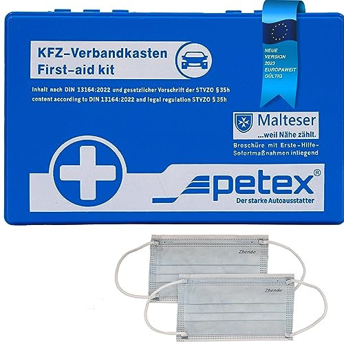 PETEX 43920005 Verbandkasten Inhalt nach DIN 13164:2022, blau