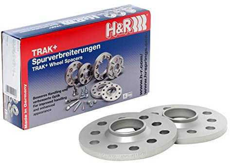 H&R DR-System Spürverbreiterungsatz 6mm pro Achse - Lochkreis 5x112 - Mittenzentrierung 66,5mm - System M14x1,5 - kompatibel mit Audi/Chrysler/Mercedes, Silber
