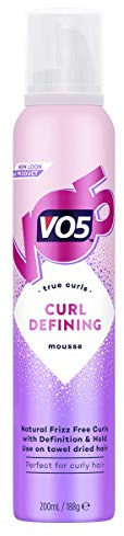 VO5 Curl Defining Mousse, Anti-frizz Formula for Wavy and Curly Hair, Weightless Bouncy Curls, 200ml