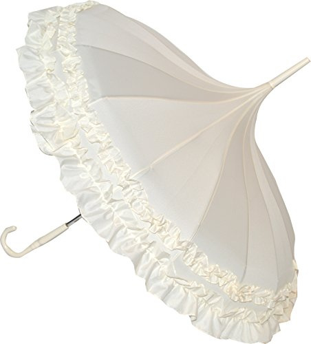 Classic Fringe Pagoda Umbrellas, Beige, 90 cm, Umbrella Cane