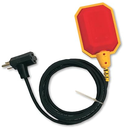 Premium Sump Pump Float Switch | Universal 10-Ft Tether with Piggyback Plug | Heavy-Duty for Grinder, Septic & Sewage Pumps | Rated for 1M Cycles | IP68 Waterproof