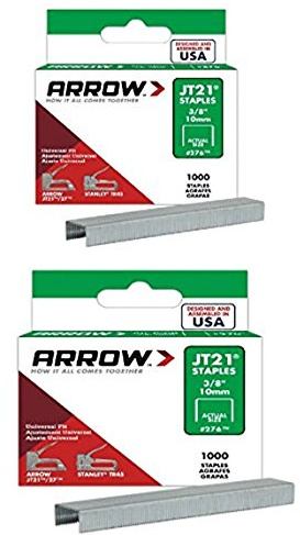 2-Pack Arrow Fastener Genuine JT21/T27 3/8-Inch Staples
