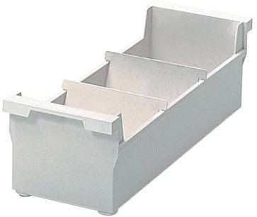 helit H6202382 - Karteikarten Box „the admin“ DIN A7 quer, inkl. 2 Schwenkstützen, Karteitrog lichtgrau