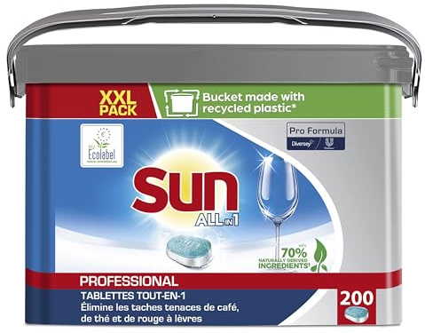 SUN Professionnel - Pastilles tout en un professionnelles pour lave-vaisselle - pack de 200