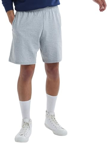 Hanes Men's Jersey Short with Pockets, Light Steel, XX-Large