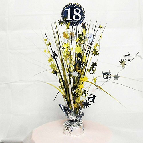 Amscan 9900552 - Tischdekoration 18 Sparkling Celebration, Größe 45,7 cm, Geburtstag, Silber & Gold