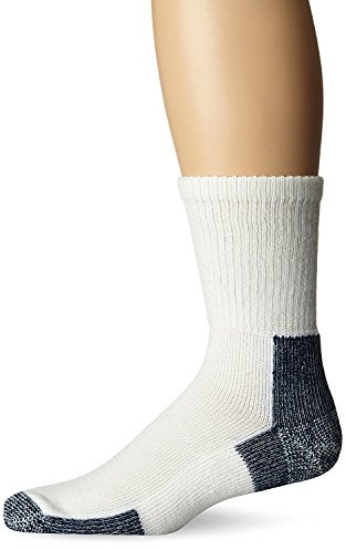 Thorlos Unisex Running Crew Socks White Navy Large, White/Navy, 8.5-12 Mens UK