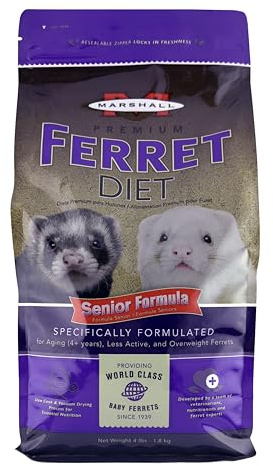 Marshall Premium Ferret Diet Senior Formula β 4 lbs β Supports Digestion, Muscle Health & Vitality β Balanced Nutrition for Aging Ferrets with Essential Nutrients