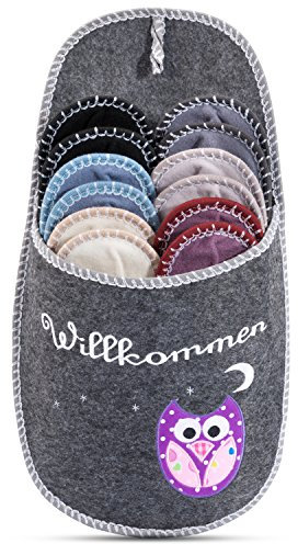 ONVAYA ABS Gästepantoffel | Hausschuhe Eule | 6er Set | grau | Antirutsch Sohle | Pantoffel | Gästehausschuhe