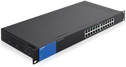 Linksys LGS124P-EU 24-Port Unmanaged Gigabit-Netzwerk-PoE-Switch mit 12 PoE+-Ports, 120 W, für Unternehmen, Büros, IP-Überwachung – Ethernet-Switch/Hub mit Metallgehäuse
