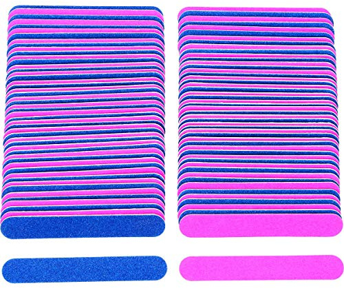 100 Pack Nail File Set Nail Files 180/240 Grit Disposable Double Sided Emery Board-Nail Buffer Files Kit