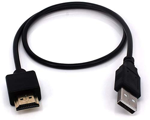 POFET Cavo di ricarica da USB a HDMI | SOLO per la ricarica, non adatto al trasferimento dati | Lunghezza: 50 cm USB 2.0 | Standard HDMI, Larghezza: 14mm, Altezza: 4.5 mm