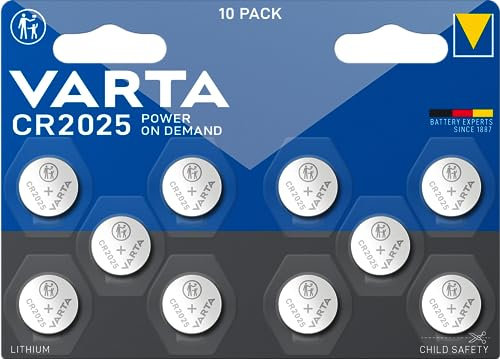 VARTA Power on Demand CR2025 Lithium Knopfzellen 3V, 10er Pack - smart, flexibel, leistungsstark für den mobilen Endkonsumenten - z.B. für Smart Home Geräte, Autoschlüssel [Exklusiv bei Amazon]