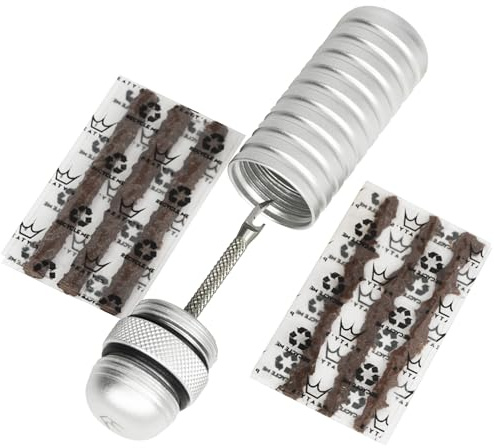 Peaty's Holeshot Tubeless Tyre Puncture Plugger Kit - Single-Sided Fork for Rapid Bike Puncture Repair, 3mm & 1.5mm Tyre Repair Plugs, For MTB, Road & XC Bike Tyres, Bicycle Tools and Kits, Silver