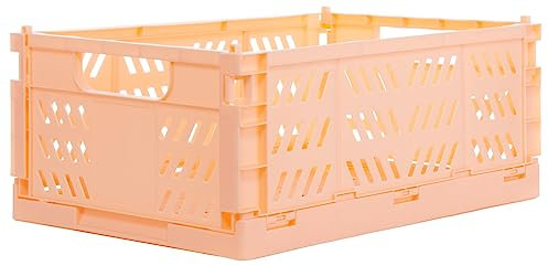 Brandsseller Vikbar hopfällbar låda 35 x 23 x 14 cm stabil shoppingkorg stapelbar transportkorg förvaringslåda – rosa