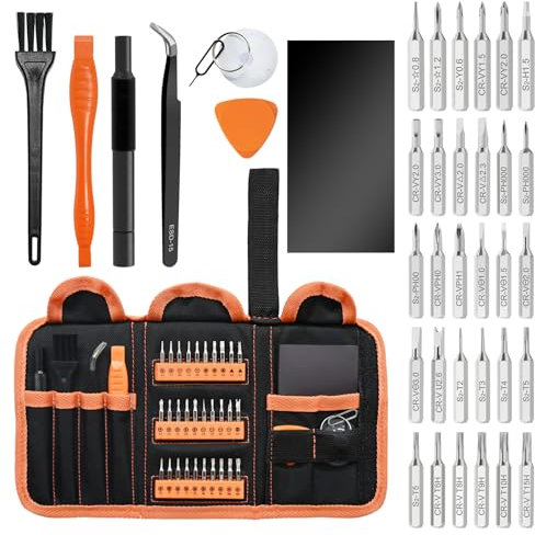 VCELINLK Set de tournevis de précision, 38 en 1 Set de petits tournevis avec 30 embouts Kit d'outils de réparation Compatible pour Iphone, PS4, Xbox, Switch, Appareil photo, Ordinateur portable, etc.