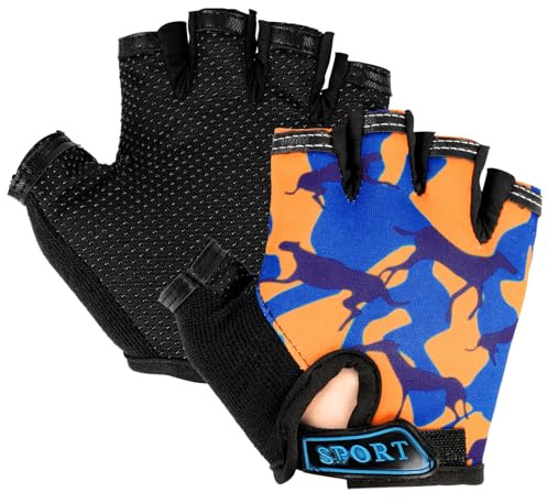 Mecmbj Guantes Bici Niño, Antideslizantes, Guantes Ciclismo Deportivos Al Aire Libre para Niño, para Ciclismo, Canotaje, Patinaje, Escalada (Personas Aplicables: 6-12 Años)
