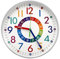 TNSLAND Reloj de Pared para niños, números de Colores de 24.5cm Reloj de Pared para niños silencioso la educación Infantil de la habitación de los en el salón de casa