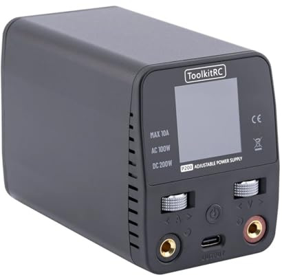 ToolkitRC P200 V2.0 Mini Desktop Power Supply 30V 10A Adjustable AC100W DC200W Charger 65W USB Fast Output IPS Color Display Desktop Power Supply
