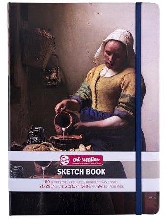 Talens Art Creation Sketchbook - The Milkmaid Cover - 21x29,7 cm - 140 g/m² - 80 páginas - Papel de dibujo sin ácido - Encuadernación dura - Apto para lápiz, pastel, acrílico y mucho más