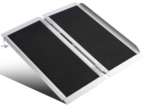 3FT Portable Wheelchair Ramp Anti-Slip Aluminum Folding Portable Ramp 800LBS Capacity Folding Non-Slip Aluminum Handicap Ramp, for Home Steps, Stairs, Doorways, Car, Curbs(3FT Using Height 3-9inch)