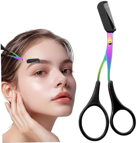Forbici per sopracciglia per donne, forbici per sopracciglia compatte e leggere con bordo del coltello in acciaio inossidabile, strumenti di styling ed elettrodomestici per amici, famiglia, sorelle s