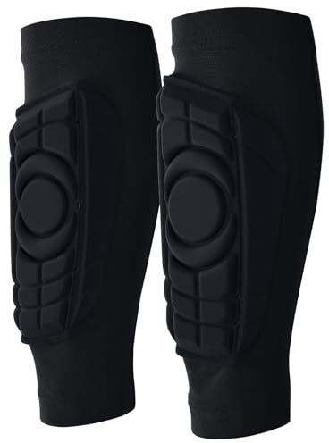 Soccer Shin Guards for Kids Youth Shin Guard Sleeves Protective Soccer for 5-16 Years Old Boys Girls (Black, S)