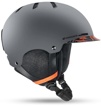 Odoland Casque de Ski pour Homme et Femme, Casque de Snowboard Réglable, Certifié ASTM, Compatible avec Lunettes de Ski, pour Ski, Snowboard
