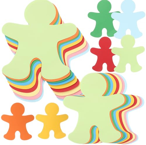 TOYANDONA 72pcs People Cutouts, Blank Paper Cutouts, Diy Paper Figures Cardboard Craft for School Crafts Classroom Decoration Kids Diy Art Project Party Supplies Educational Drawing Stencils