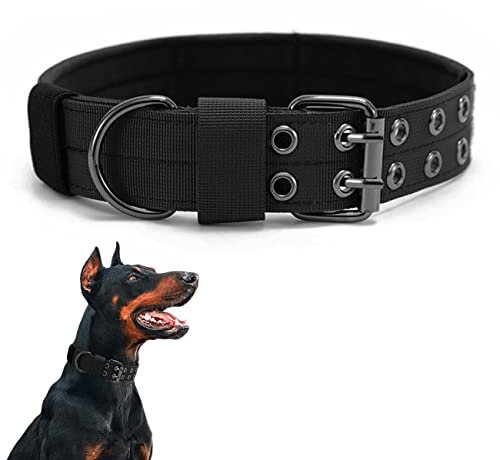 Taktisches Hundehalsband-Militärisches Hundehalsband verstellbares Nylon breit Trainings Halsband und strapazierfähige Metallschnalle Halsband für Mittlere Große Hunde
