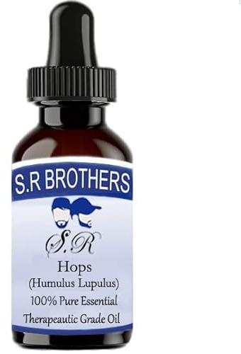 S.R. Brothers Huile essentielle de houblon (Humulus Lupulus) 100 % pure de qualité thérapeutique (50 ml)