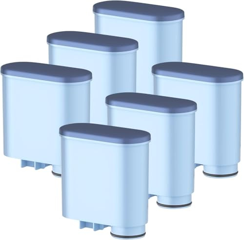 Filswa Wasserfilter Kompatibel mit Philips Aqua Clean Kaffeevollautomat - Ersatz für Philips 3100, 4000, 5000, Saeco, LatteGo, Gaggia - CA6707, CA6903 Kalk- & Wasserfilter (6 Stück)