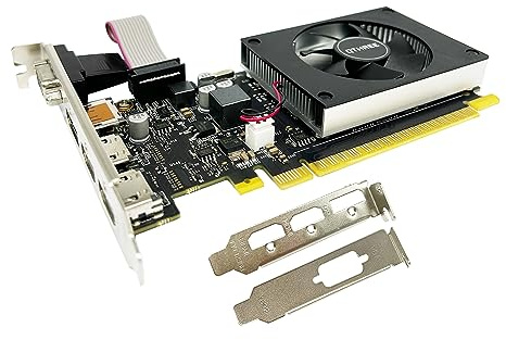 QTHREE GeForce GT 730 4GB 64Bit DDR3 Graphics Card,2x HDMI,VGA,DP, Low Profile Dsktop Video Cards for PC Gaming GPU,PCI E x8 2.0,Support 4 Monitors,Win11,DirectX 12