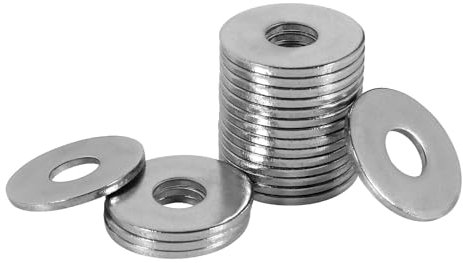 FOMGIIN Rondelles Metal M4, Rondelle Inox M4 x 12mm,Rondelles Plates 100 Pièces, Rondelle en 304 Acier Inoxydable DIN9021 / ISO7093, Penny Rondelles pour Vis et écrous