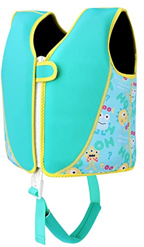 Kinder Schwimmjacke,Kleinkind Neopren Schwimmen Weste Schwimmtraining Hilfe Schwimmende Badeanzug mit Einstellbare Sicherheits Straps für Jungen und Mädchen