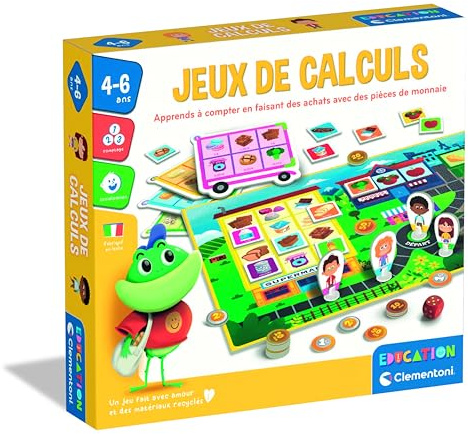 Clementoni Coffret Jeux de Calcul - Apprendre à Compter en Faisant Achats - 4-6 Ans