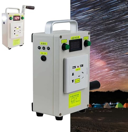 WHYYDSS Generatore a manovella da 30 W/150 W/500 W, Stazione di Alimentazione Portatile, generatore Portatile, Alimentazione di Emergenza, per Campeggio Domestico all'aperto,30W