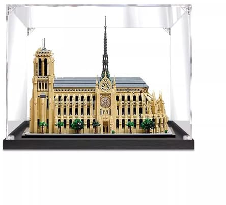 Boîte de Vitrine en Acrylique Transparent Anti-Poussière Compatible pour Le-go 21061 Notr-e-Dam-e de Pari-s Model Figures Collection (Only Display Case) C,2MM