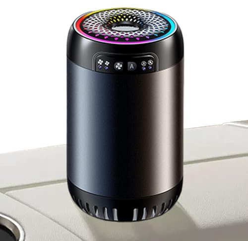Diffuseur d'aromathérapie à LED rechargeable avec lumière - Fonctionne avec piles - Parfum de voiture portable avec lumière pour enlever les odeurs