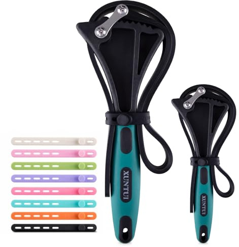 XUNTUI Rubber Strap Wrench Set, 2pc Adjustable Anti-Slip Belt Wrench for Plumbing, Shower Head, Faucet & Oil Filter, Heavy Duty Jar Opener Tool, Fits 4 & 6 Diameter Pipes