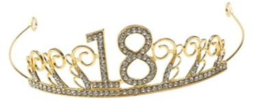 VALICLUD Couronne de Dorée Numéro 18 Décoration Anniversaire Élégante Accessoire Coiffure Chic pour Ornement Mariage et Fête de Mariage Couronne Coiffure