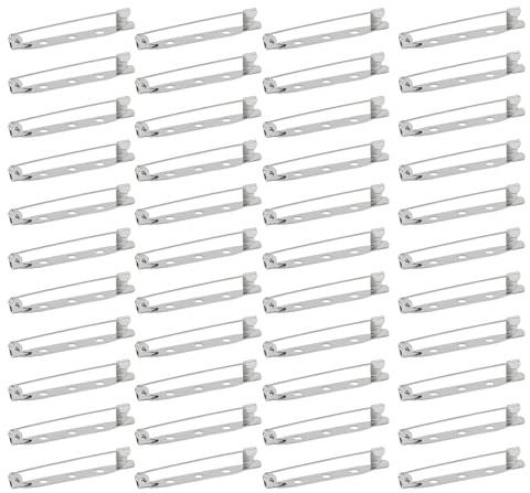 Broschennadeln 200 Stück, Broschennadeln 30 mm, Anstecknadel Sicherheitsnadel für Schmuck- und Handarbeiten, Silberne Stecknadeln mit 2 Löchern Verschlussnadeln Anstecknadel