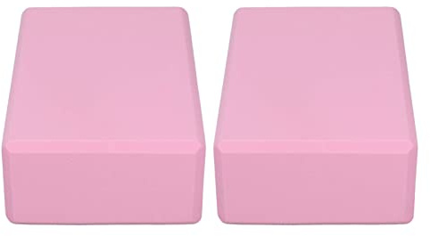 Aumotop Rosa Yogablock 2-pack Halkfritt Stabilitetsskum för Yoga Pilates Meditation 15 X 22,5 X 7,5 Cm